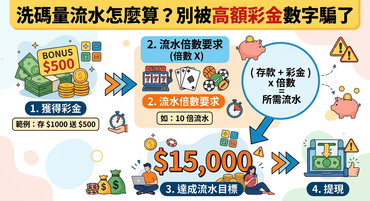洗碼量流水怎麼算?別被高額彩金數字騙了