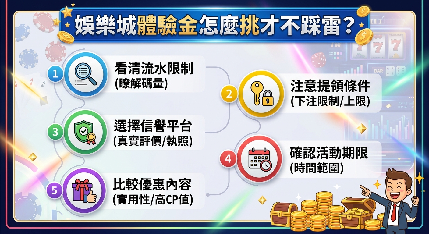 娛樂城體驗金怎麼挑才不踩雷?